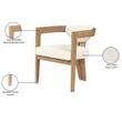 Pemberly Row Contemporary Set of 6 Vegan Leather Cream Dining Chairs