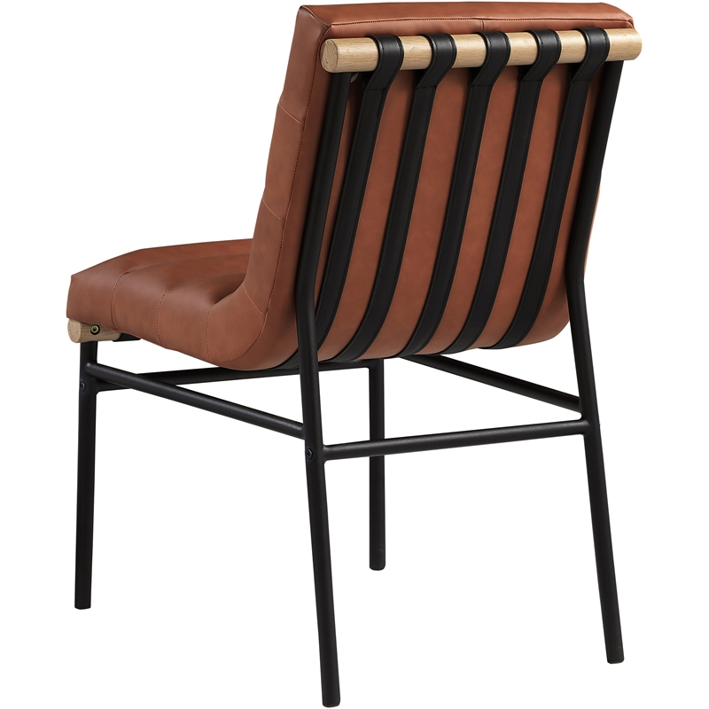 Pemberly Row Contemporary Fabric Cognac Dining Chairs (Set of 6)