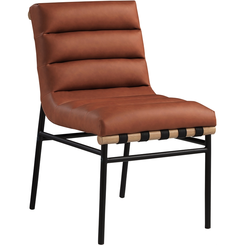 Pemberly Row Contemporary Fabric Cognac Dining Chairs (Set of 6)