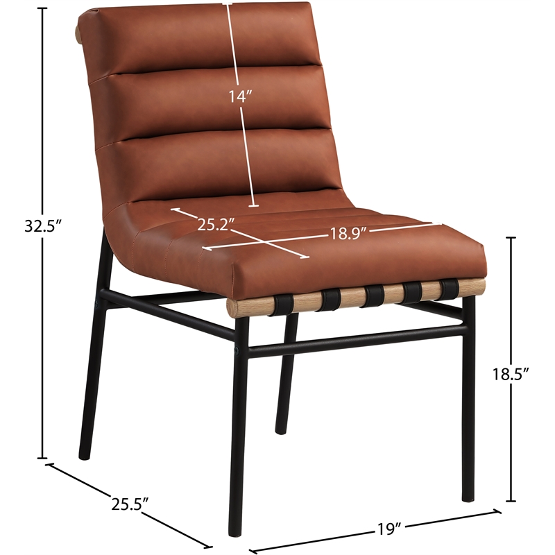 Pemberly Row Contemporary Fabric Cognac Dining Chairs (Set of 6)