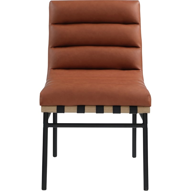 Pemberly Row Contemporary Fabric Cognac Dining Chairs (Set of 4)