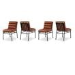 Pemberly Row Contemporary Fabric Cognac Dining Chairs (Set of 4)