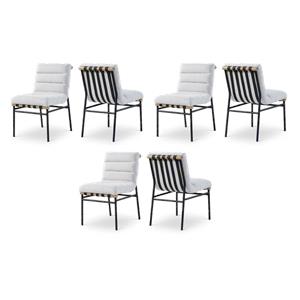 Pemberly Row Contemporary Fabric Cream Dining Chairs (Set of 6)