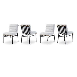 Pemberly Row Contemporary Fabric Cream Dining Chairs (Set of 4)