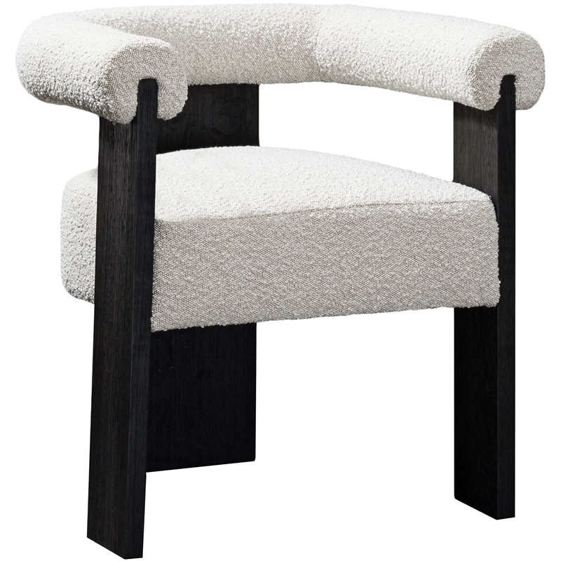 Pemberly Row Mid-Century Set of 6 Fabric Cream Dining Chairs