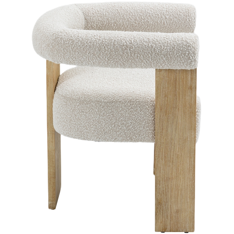 Pemberly Row Mid-Century Set of 6 Fabric Cream Dining Chairs