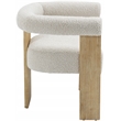 Pemberly Row Mid-Century Set of 6 Fabric Cream Dining Chairs