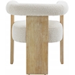 Pemberly Row Mid-Century Set of 4 Fabric Cream Dining Chairs