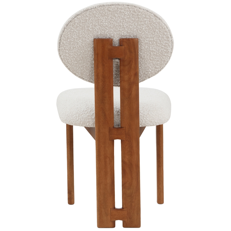 Pemberly Row Mid-Century Cream Boucle Fabric Dining Chairs (Set of 6)