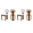 Pemberly Row Mid-Century Cream Boucle Fabric Dining Chairs (Set of 4)