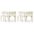 Pemberly Row Contemporary Cream Vegan Leather Dining Chairs (Set of 4)