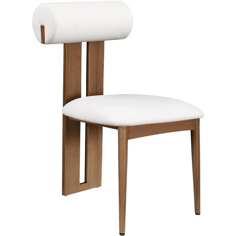 Pemberly Row Contemporary Faux Leather Cream Dining Chairs (Set of 6)
