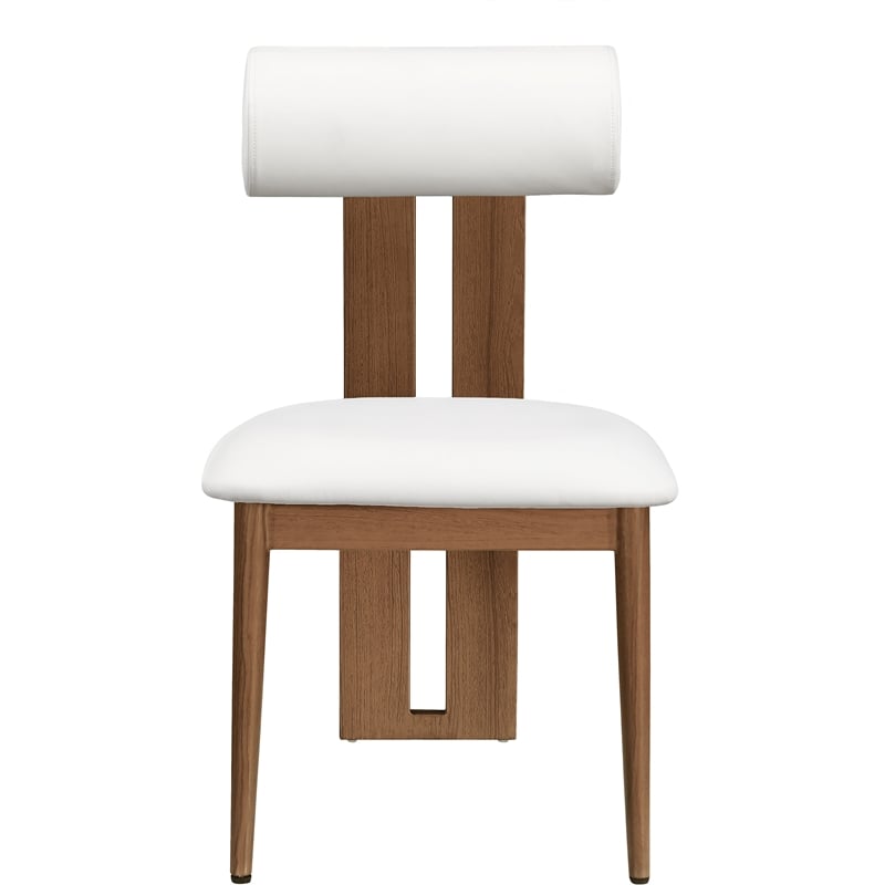 Pemberly Row Contemporary Faux Leather Cream Dining Chairs (Set of 6)