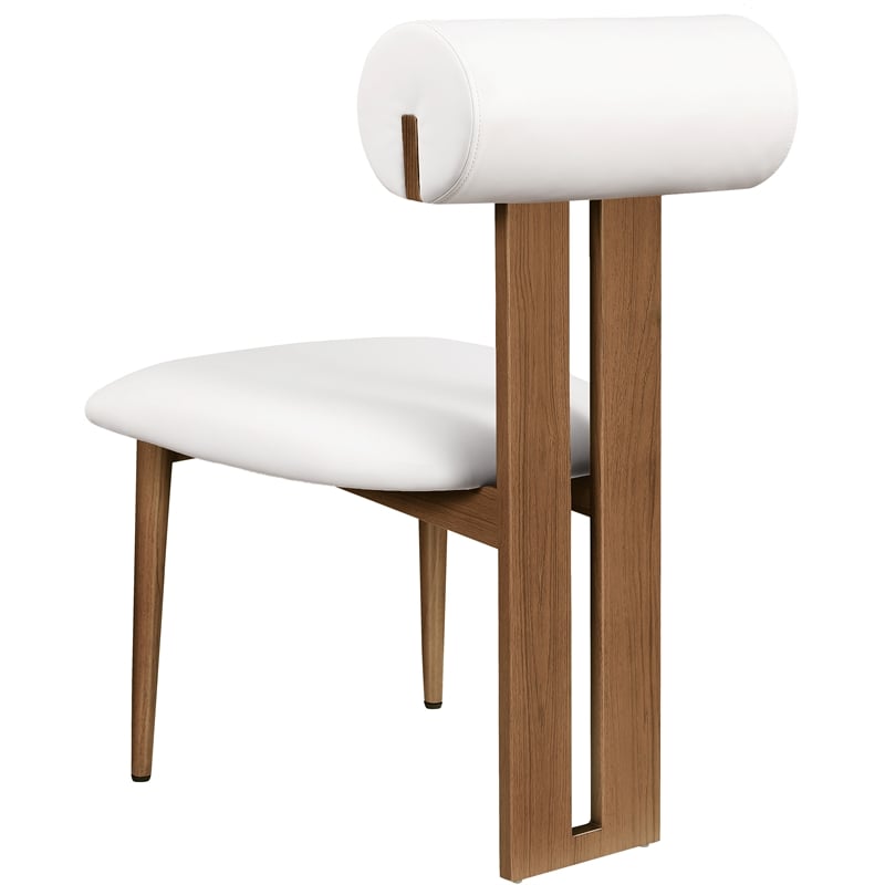 Pemberly Row Contemporary Faux Leather Cream Dining Chairs (Set of 6)