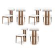 Pemberly Row Contemporary Faux Leather Cream Dining Chairs (Set of 6)