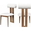 Pemberly Row Contemporary Faux Leather Cream Dining Chairs (Set of 4)