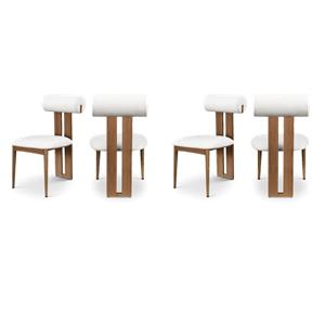 Pemberly Row Contemporary Faux Leather Cream Dining Chairs (Set of 4)