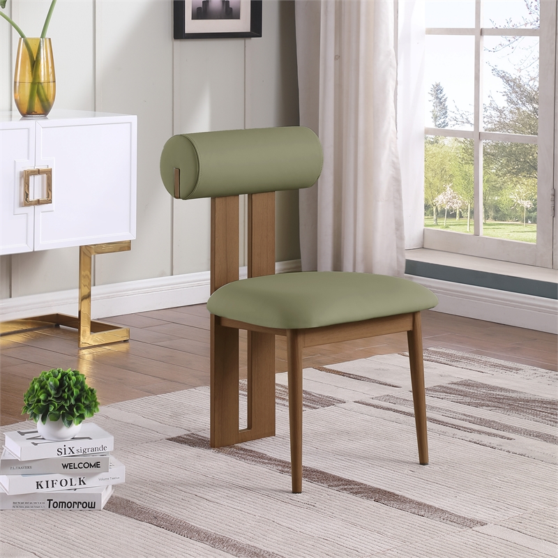 Pemberly Row Contemporary Faux Leather Olive Dining Chairs (Set of 6)