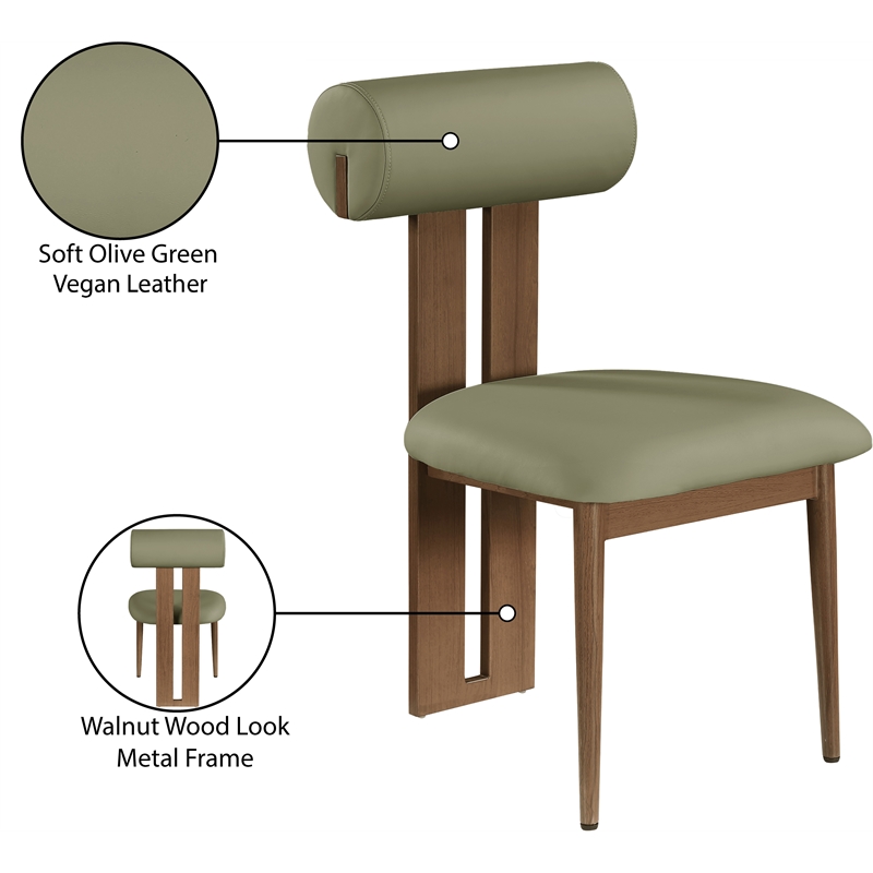 Pemberly Row Contemporary Faux Leather Olive Dining Chairs (Set of 6)