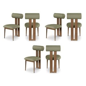 Pemberly Row Contemporary Faux Leather Olive Dining Chairs (Set of 6)