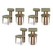 Pemberly Row Contemporary Faux Leather Olive Dining Chairs (Set of 6)