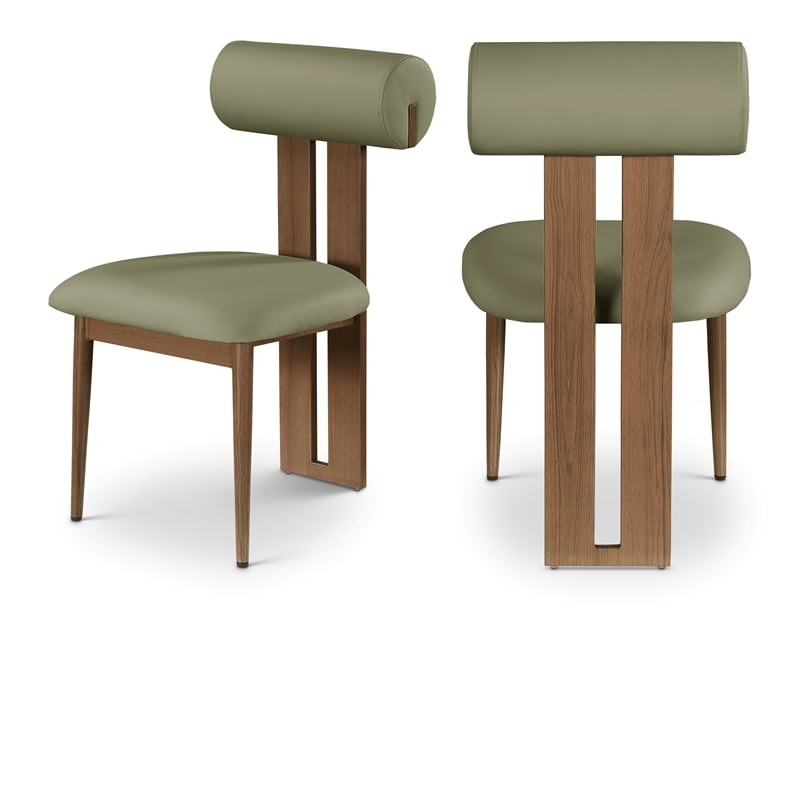 Pemberly Row Contemporary Faux Leather Olive Dining Chairs (Set of 4)