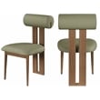Pemberly Row Contemporary Faux Leather Olive Dining Chairs (Set of 4)