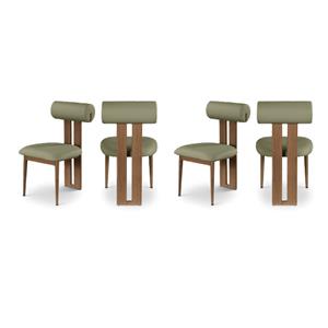 Pemberly Row Contemporary Faux Leather Olive Dining Chairs (Set of 4)