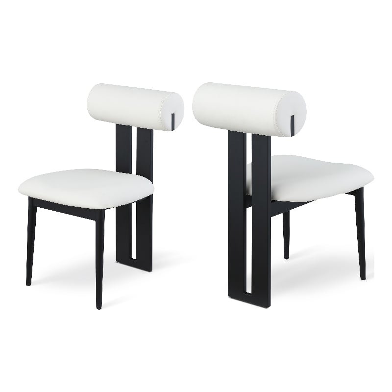 Pemberly Row Contemporary Cream Vegan Leather Dining Chairs (Set of 6)