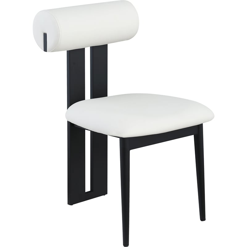 Pemberly Row Contemporary Cream Vegan Leather Dining Chairs (Set of 6)