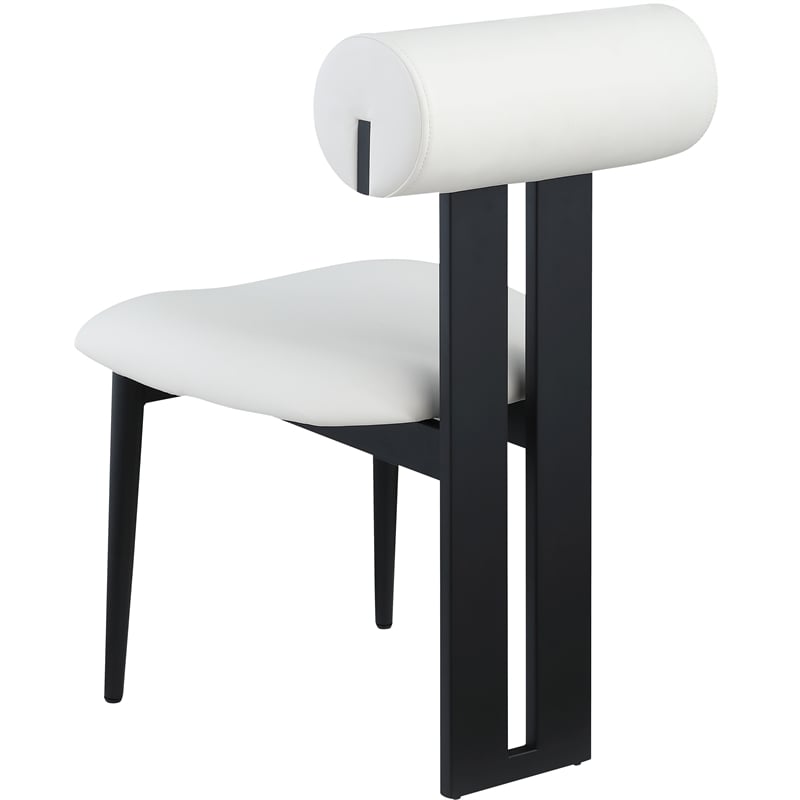 Pemberly Row Contemporary Cream Vegan Leather Dining Chairs (Set of 6)