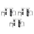 Pemberly Row Contemporary Cream Vegan Leather Dining Chairs (Set of 6)
