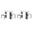 Pemberly Row Contemporary Cream Vegan Leather Dining Chairs (Set of 4)