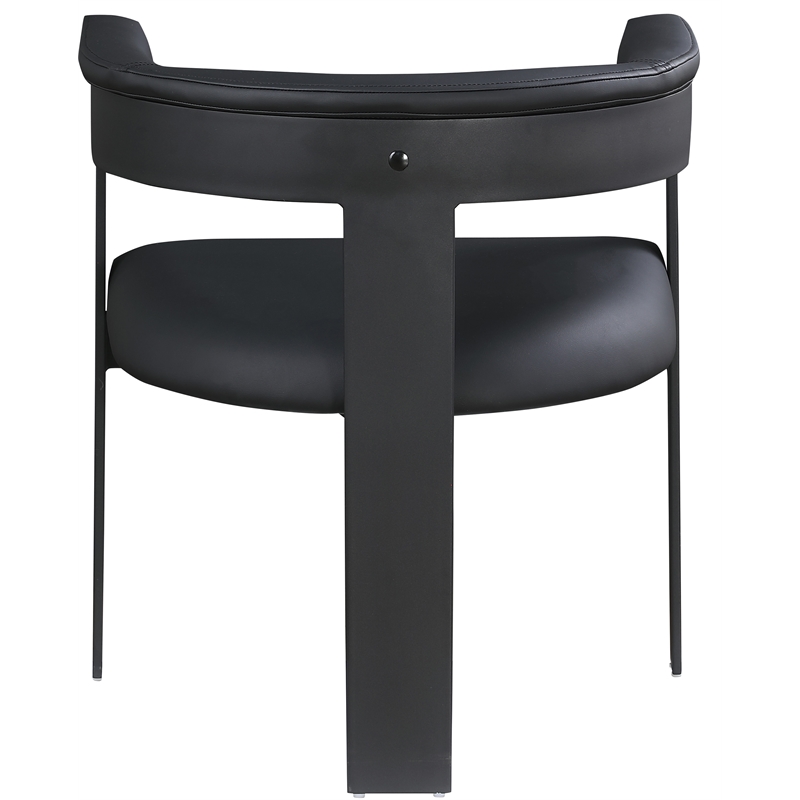 Pemberly Row Contemporary Black Vegan Leather Dining Chairs (Set of 6)