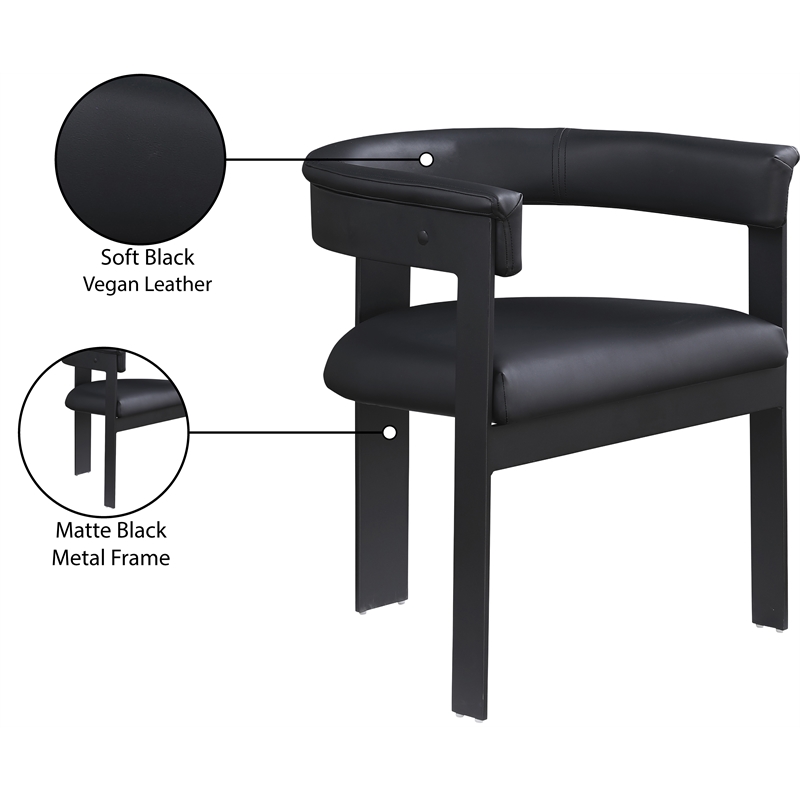 Pemberly Row Contemporary Black Vegan Leather Dining Chairs (Set of 6)