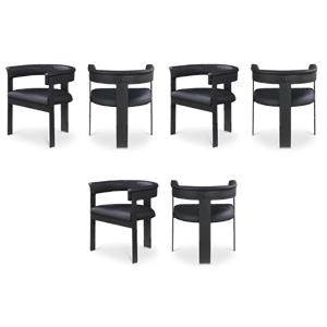 Pemberly Row Contemporary Black Vegan Leather Dining Chairs (Set of 6)