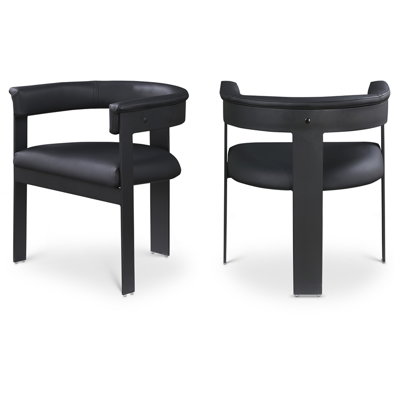Pemberly Row Contemporary Black Vegan Leather Dining Chairs (Set of 4)