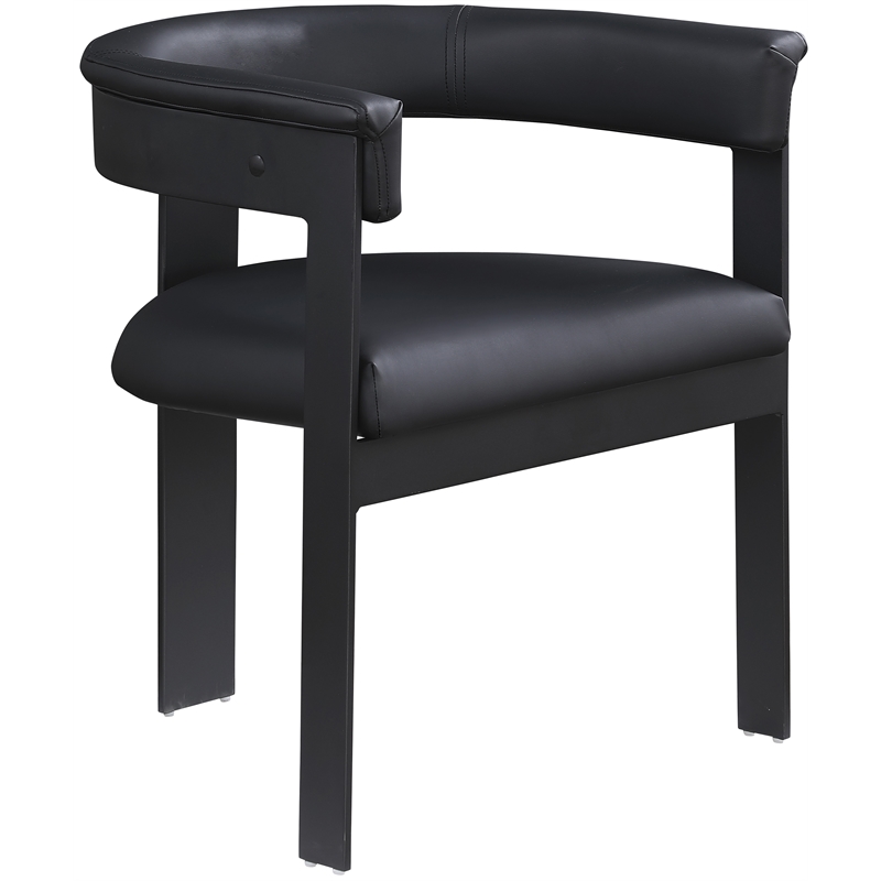 Pemberly Row Contemporary Black Vegan Leather Dining Chairs (Set of 4)