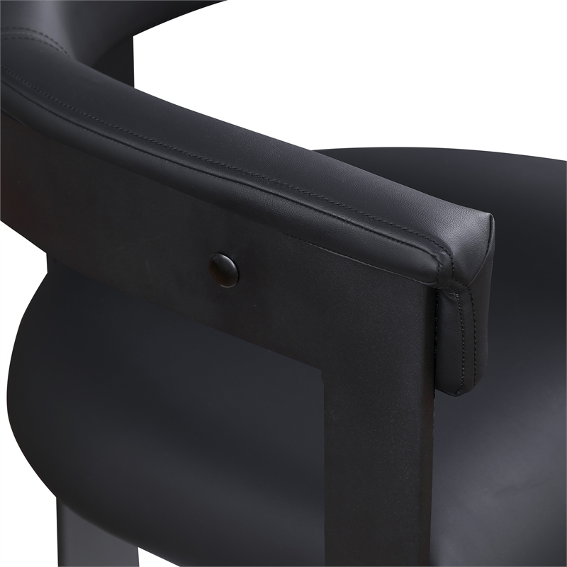 Pemberly Row Contemporary Black Vegan Leather Dining Chairs (Set of 4)