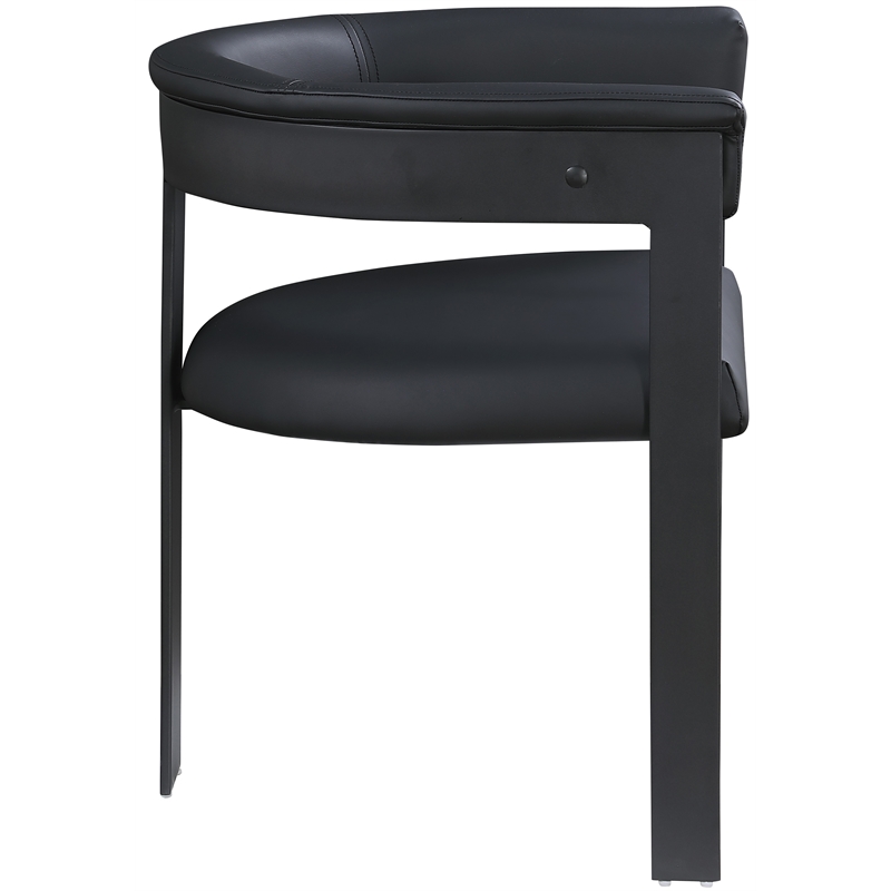Pemberly Row Contemporary Black Vegan Leather Dining Chairs (Set of 4)