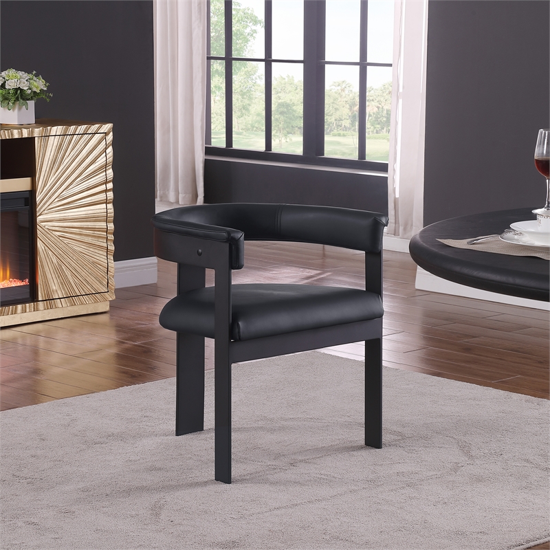 Pemberly Row Contemporary Black Vegan Leather Dining Chairs (Set of 4)