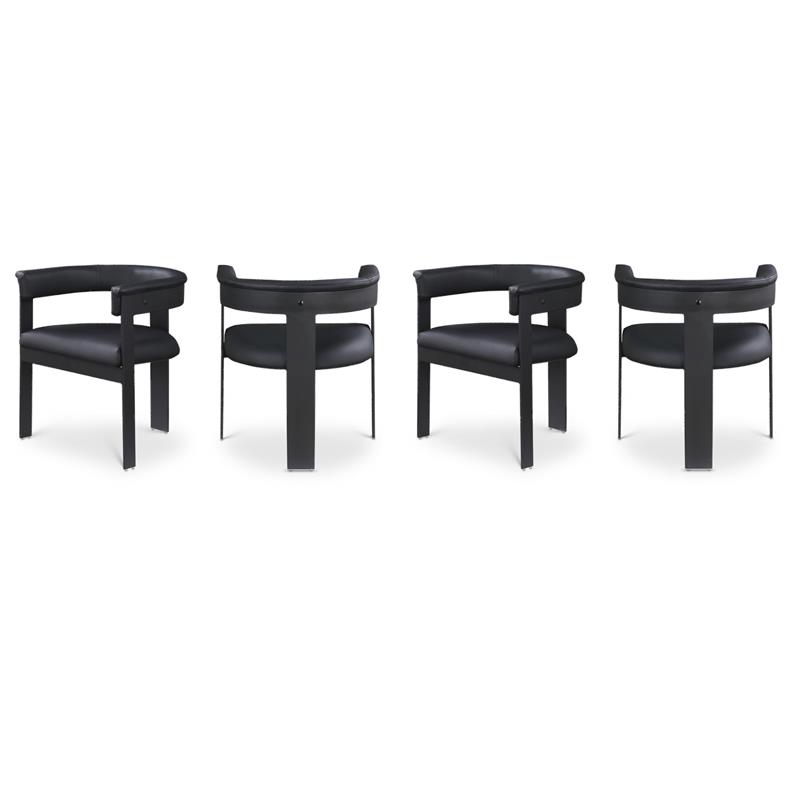 Pemberly Row Contemporary Black Vegan Leather Dining Chairs (Set of 4)