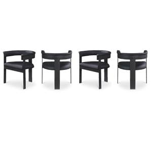 Pemberly Row Contemporary Black Vegan Leather Dining Chairs (Set of 4)
