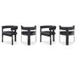Pemberly Row Contemporary Black Vegan Leather Dining Chairs (Set of 4)