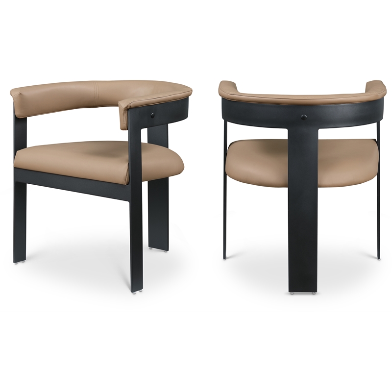 Pemberly Row Contemporary Tan Vegan Leather Dining Chairs (Set of 6)
