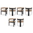 Pemberly Row Contemporary Tan Vegan Leather Dining Chairs (Set of 6)