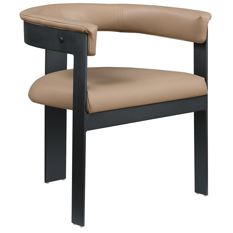 Pemberly Row Contemporary Tan Vegan Leather Dining Chairs (Set of 4)