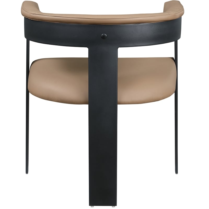 Pemberly Row Contemporary Tan Vegan Leather Dining Chairs (Set of 4)
