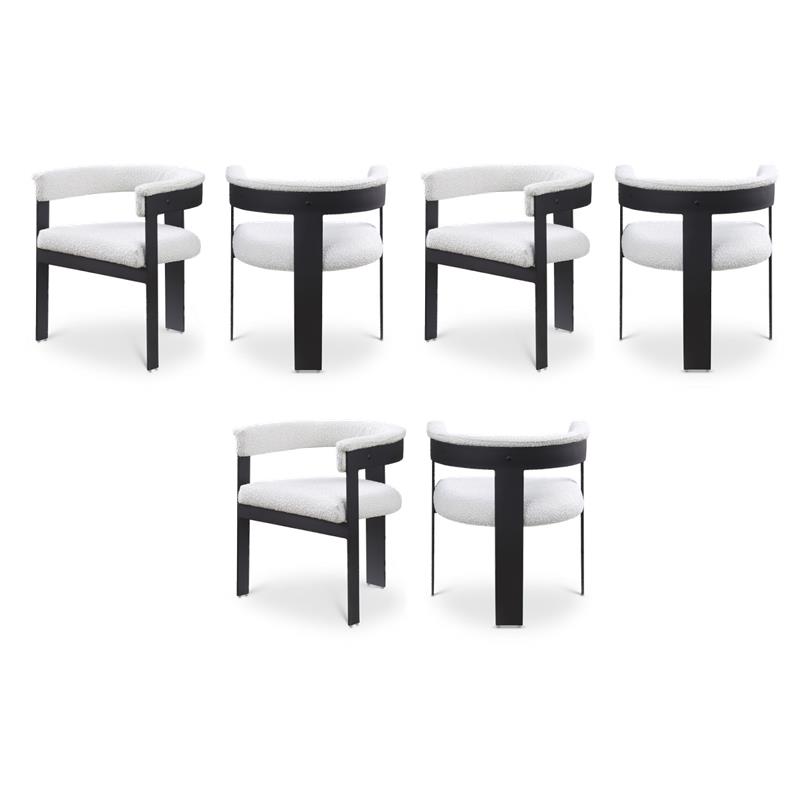 Pemberly Row Contemporary Cream Boucle Fabric Dining Chairs (Set of 6)