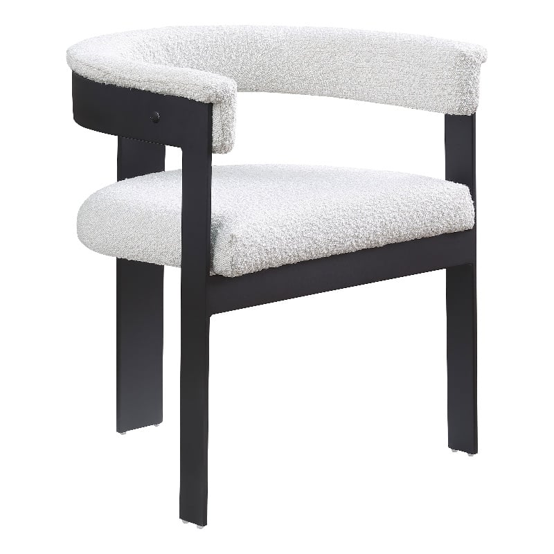 Pemberly Row Contemporary Cream Boucle Fabric Dining Chairs (Set of 4)